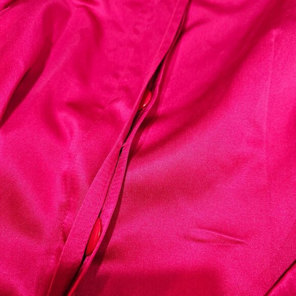Doncaster‎ Fuchsia Silk Blend Casual Belted Jacket Hidden Buttons Size 6 - Picture 3 of 9
